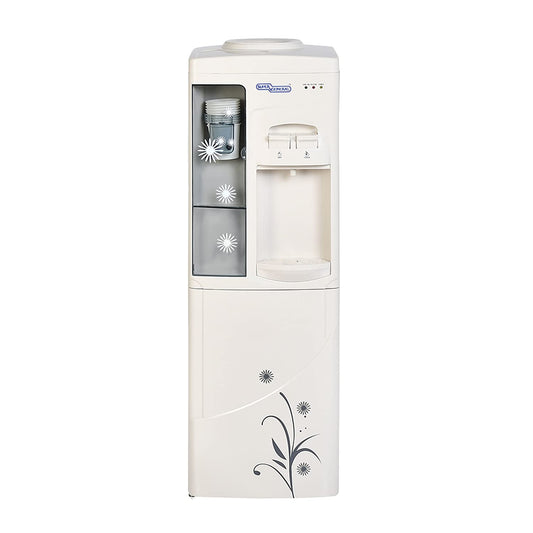 Super General Hot and Cold Water Dispenser, Water-Cooler with Cabinet and Cup-Holder, Instant-Hot-Water, 2 Taps, SGL-1171, White/Grey, 31.2 x 32.5 x 96 cm, 1 Year Warranty