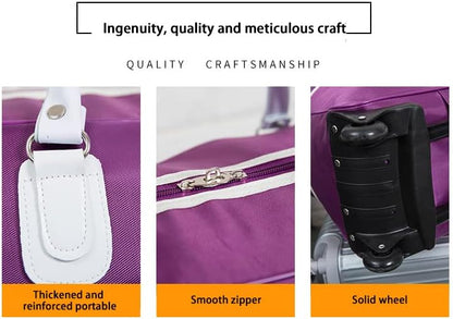 Rolling Duffle Bag with Wheels Expandable Travel Suitcase Duffel Foldable Lightweight Collapsible Trolley Bag Carry On Luggage for Women Men Short Trip Overnight Business Travel