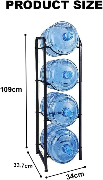 ECVV Water Cooler Jug Rack 3 Tier Water Bottle Storage Organizer Durable and Steady with Rubber Base for 5 Gallon Bottles Black