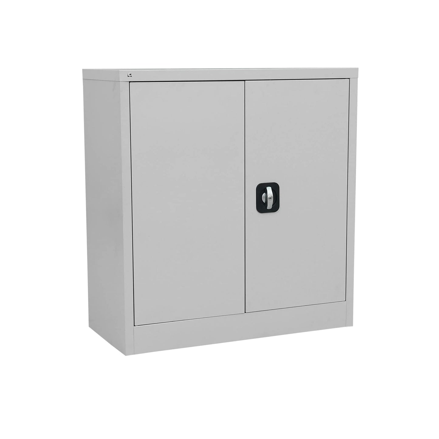 RIGID Office Cupboard Low Height, Steel Filing Cupboard, Cabinet with Shelves Storage Compartment (White)