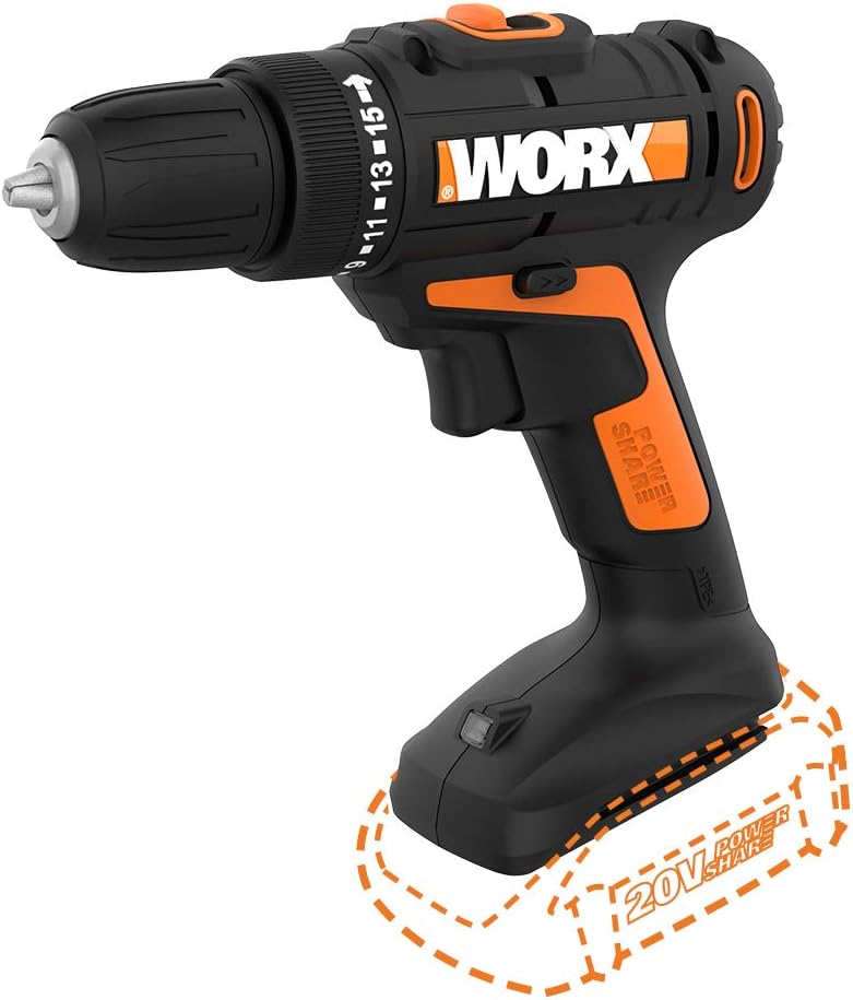 Worx WX102L.9 20V Power Share 1/2" Cordless Drill/Driver with Brushless Motor (Tool Only)