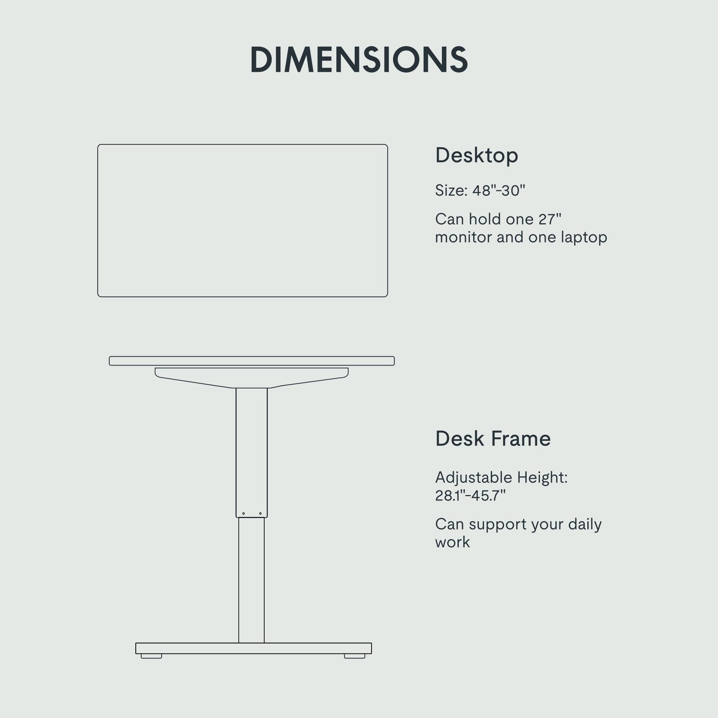 Flexispot 55 X 28 Inches Electric Stand Up Metal Desk Workstation, Whole Piece Desk Board Home Office Computer Standing Table Height Adjustable Desk Black Frame and 55 Black Top