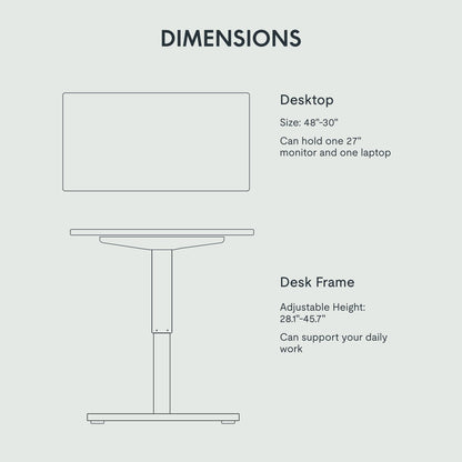 Flexispot 55 X 28 Inches Electric Stand Up Metal Desk Workstation, Whole Piece Desk Board Home Office Computer Standing Table Height Adjustable Desk Black Frame and 55 Black Top