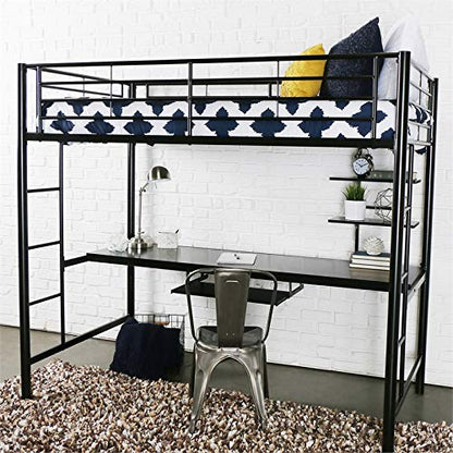 Walker Edison Elodie Urban Industrial Twin over Twin Metal Bunk Bed, Twin over Twin, White