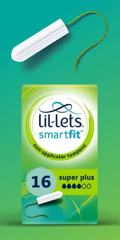 Lil-Lets Non-Applicator Super Plus Tampons X 96 | 6 Packs of 16 | Heavy Flow