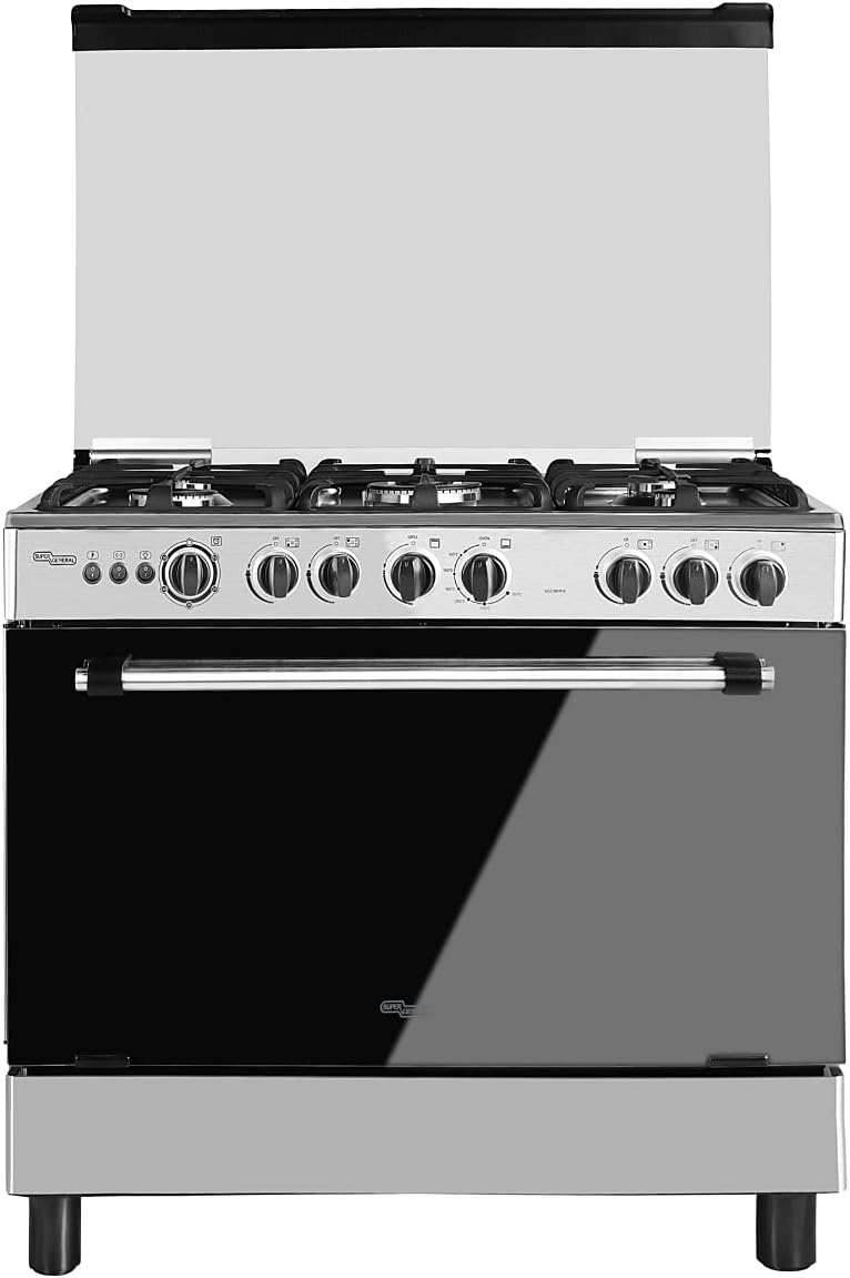 Super General Oven With 5 Gas Cooker, Silver Sgc 901 Fs