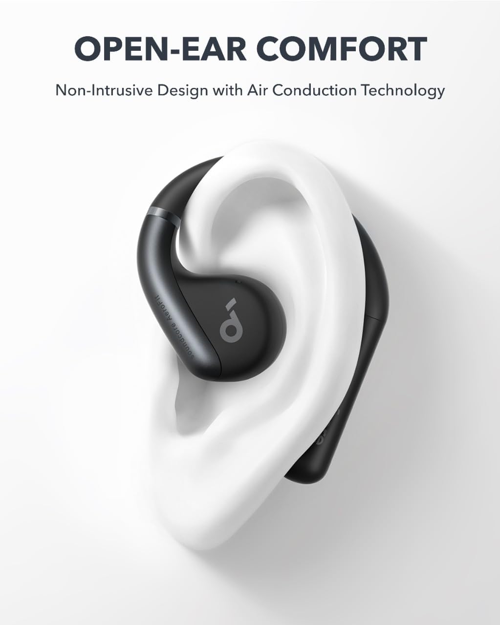 soundcore by Anker, AeroFit Open-Ear Headphones, Ultra Comfort, Snug Fit, Ergonomic Ear Hook, Balanced Sound, IPX7 Waterproof, 42H Playtime, Bluetooth 5.3, App Control, Clear Calls, Wireless Earbuds