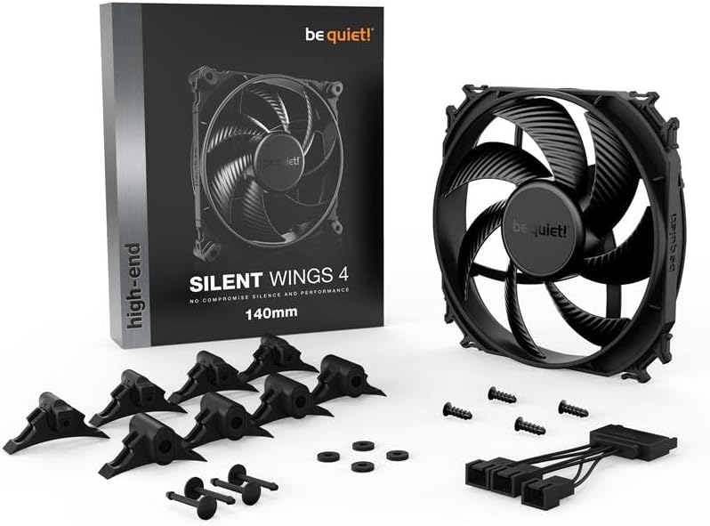 Be Quiet! BL097 Silent Wings 4 140mm PWM high-Speed, 1900 RPM, Premium Cooling Fan, 4-Pin - Black