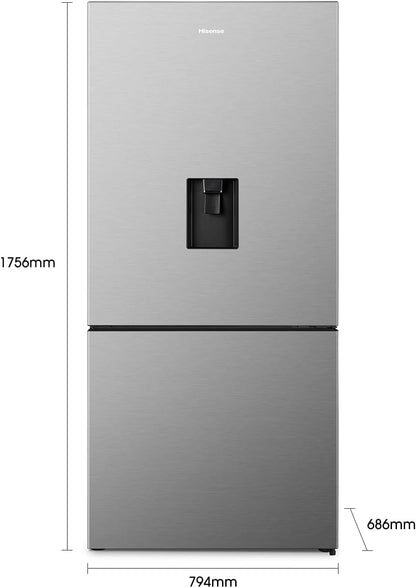 Hisense 605 Liter Refrigerator Double Door Fridge Silver Model Rb605N4Bs1 -1 Years Full & 5 Years Compressor Warranty.