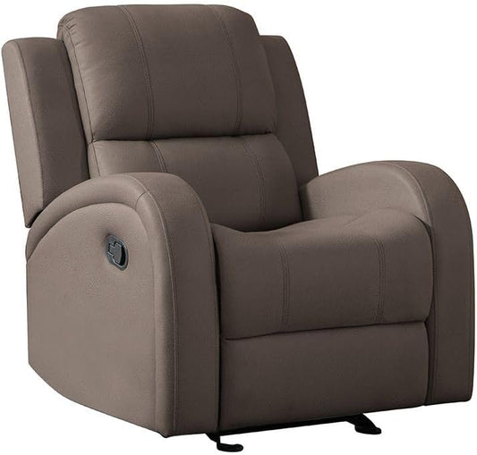 Danube Home Crimson 1 Seater Fabric Recliner Sofa | Modern Design One Seat Relaxing Chair | Comfortable Living Room Furniture L 83 x W 96 x H 97 cm - Brown