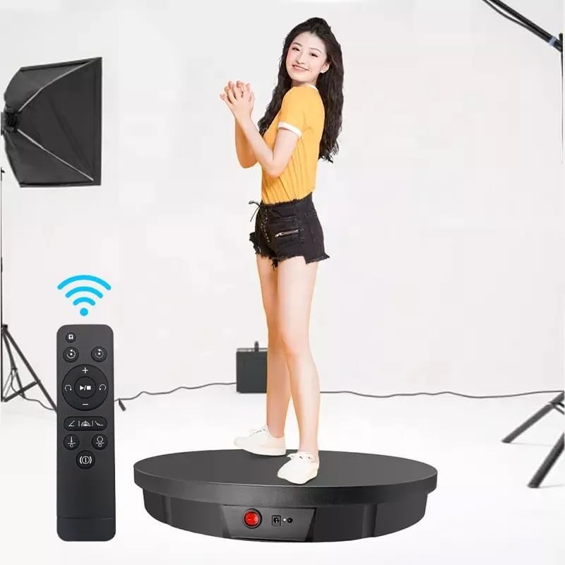 Motorized Rotating Display Stand 360° Electric Rotating Turntable Display Photo Booth 100KG Load size 60cm