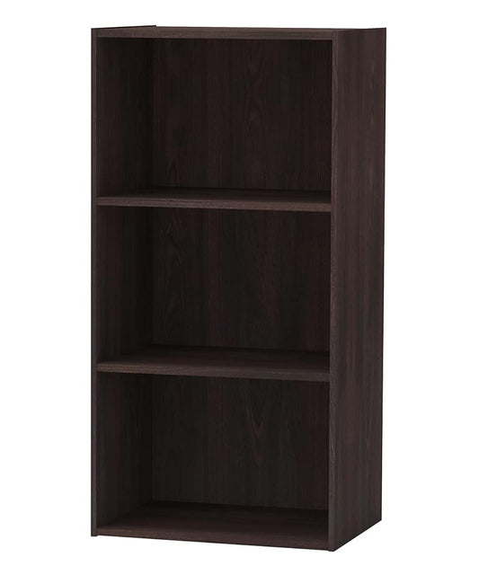 3-Tier Modular Storage Box | Wood Storage Shelf | Open Shelf Bookcase – 29L x 40W x 80H cm (Wenge)