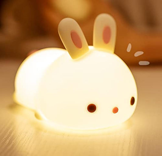 Dimanito Cute Kids Night Light Night Lamp Night Lights for Kids Bedroom Toddler Baby Portable Silicone Battery Led Nightlight Nursery (Cute Bunny)