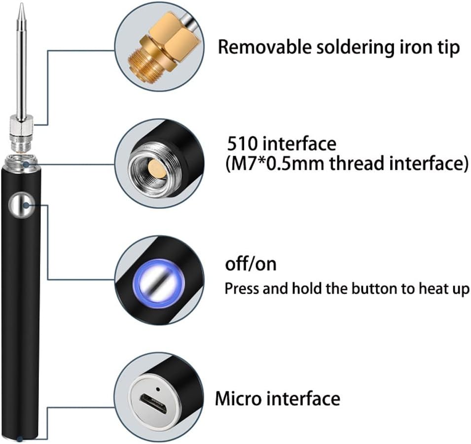 Pepisky Handheld Portable Cordless Mini Electric Soldering Iron Household DIY Welding Utility Tool Set