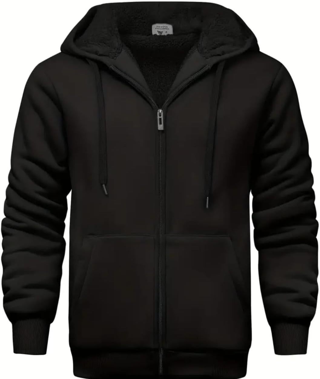 Men'S Casual Zipper Hoodies Sweatshirts Zip Up Sweatshirt Thick Fleece Jackets Winter Warm Coats