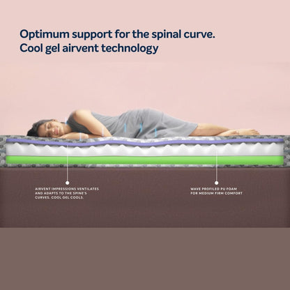 Sleepwell Ortho Pro Profiled Foam | 100 Night Trial | Impressions Memory Foam Mattress With Airvent Cool Gel Technology | Single Bed Size (200L x 90W x 20H cm)