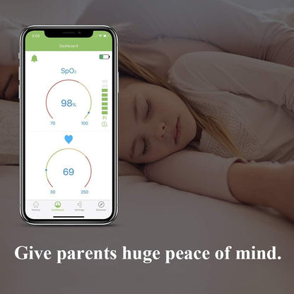 Wellue KidO2 Portable Health Monitor, Pulse Meter Bluetooth Finger, Continuously Tracks SP-O2 & Heart Rate for Kids, with APP & PC Software Report