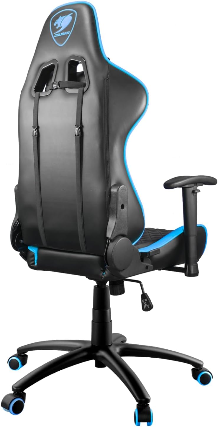 Cougar Gaming Chair Armor One, Steel-Frame, Breathable Pvc Leather, 180° Recliner System, 120Kg Weight Capacity, 2D Adjustable Arm-Rest, Steel 5-Star Base