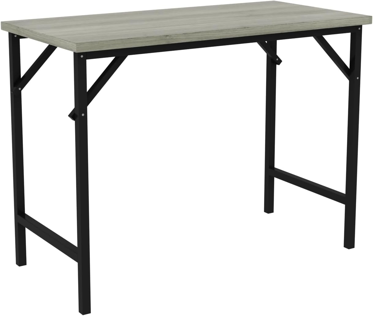 RIGID Folding Table with Steel Frame and Wooden Top, Portable Desk, Home Office Garden Picnic (Azur Oak)