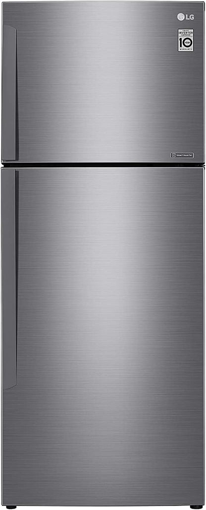 LG Top Mount 438 Liters Refrigerator, Platinum Silver Color, Smart Inverter Compressor, 10 Years Warranty on Compressor, GR-C619HLCL