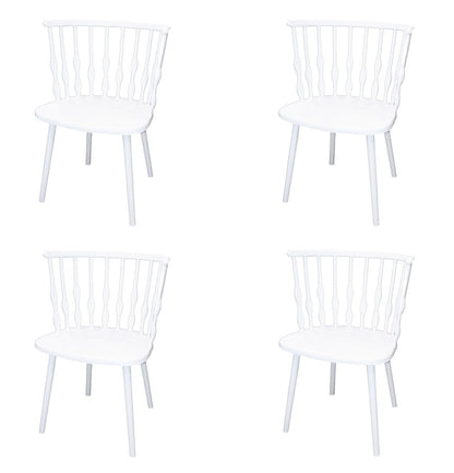 Dining Chair,Modern Minimalist PP Plastic Dining Chair,Nordic Fashion Comfortable Backrest Coffee Side Chair, for Office Lounge Dining Kitchen Bedroom (White,four chairs)