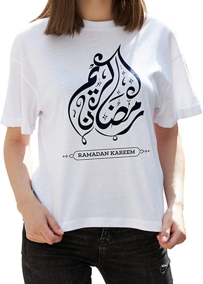 Women Ramadan Kareem Round Neck T Shirt