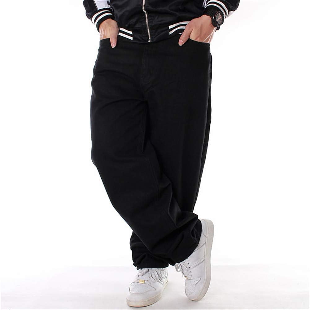 LUOBANIU Men's Vintage Hip Hop Style Baggy Jeans Denim Loose Fit Dance Skateboard Pants