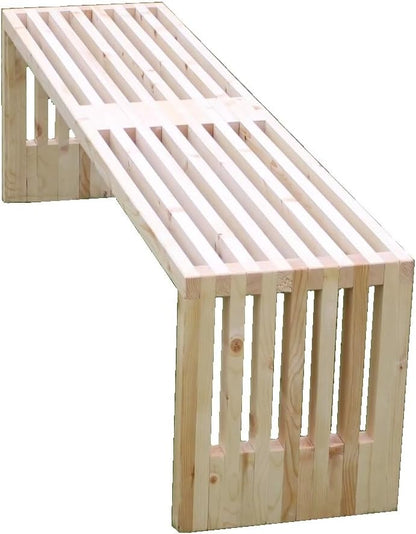 Shadow Bamboo Dining Bench, White Wood Bench, Indoor and Outdoor storage bench, Kitchen, Living room, Garden Furniture