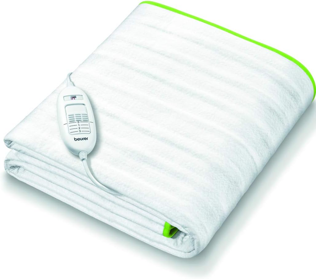 Beurer TS15 Ecologic+ Heated Underblanket | Double electric blanket with elastic straps for a non-slip fit it to your mattress | Easy-to-use | Machine washable | Soft and breathable | Size 152x122cm