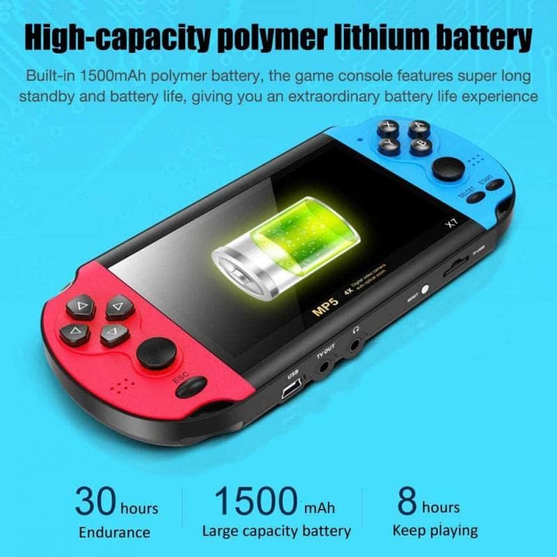 CBL SHOP 4.3" Retro Handheld Game Console Built-in Handheld Game Consoles, Rechargeable Battery, Portable Style X7 Plus Video Game Console with 900+ Portable Games