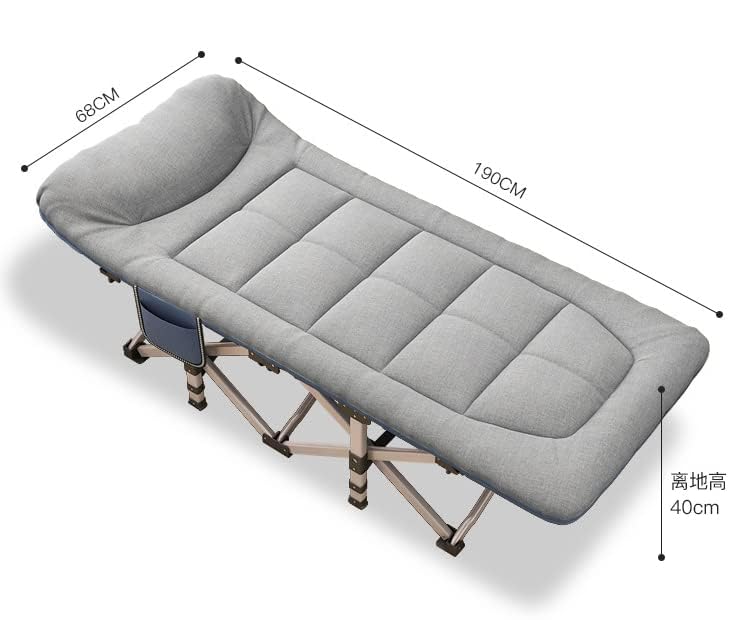 Thickened Folding Bed Single Bed Office Lunch Break Home Adult Simple Portable Escort Camp Bed Folding Bed Single Bed Office Recliner Nap Bed Folding Bed with Simple Portable Camp Bed