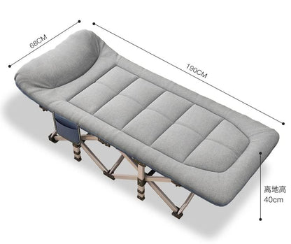 Thickened Folding Bed Single Bed Office Lunch Break Home Adult Simple Portable Escort Camp Bed Folding Bed Single Bed Office Recliner Nap Bed Folding Bed with Simple Portable Camp Bed