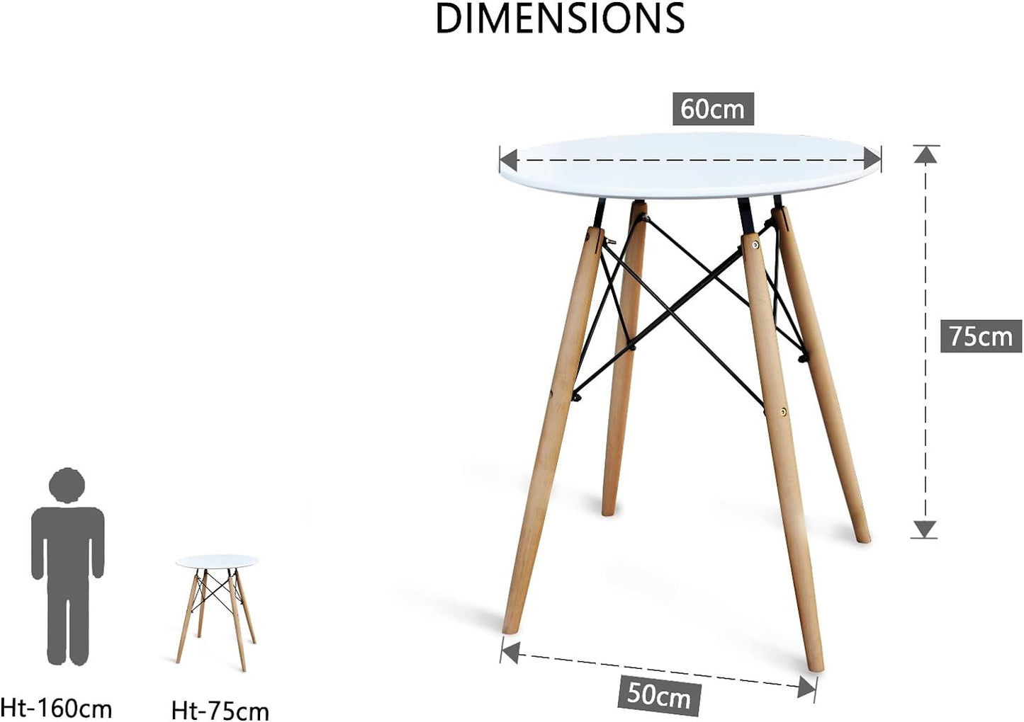 Mahmayi Dining Table with Chair Sets, Simple Modern Design Tables & Chairs for Home Office Bistro Balcony Lawn Breakfast, (DWS-White, Dining Set 4 Seater)