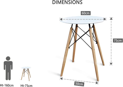 Mahmayi Dining Table with Chair Sets, Simple Modern Design Tables & Chairs for Home Office Bistro Balcony Lawn Breakfast, (DWS-White, Dining Set 4 Seater)