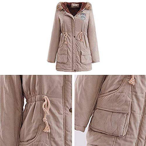 Yudesundo Down Padded Jackets for Women - Parka Winter Wear Overcoat Warm Waist Slim Fit Full Zipped Casual Faux Fur Lined Long Jackets