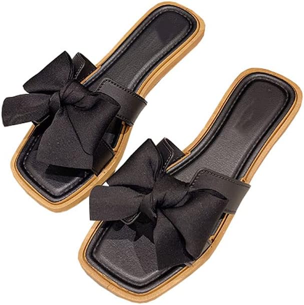 Ladies Fashion Summer Bow Slippers Outdoor or Indoor Flat Beach Sandals