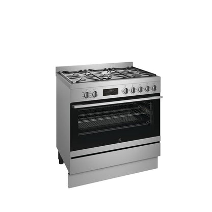 Electrolux Premium 90X60 Freestanding Cooker with Bottom Electric Oven, Cooking Range with 5 Burners & 125L XXL Oven Capacity, Dual Convection Fan, One Hand Ignition, Thermocouple Safety, EFE915SD