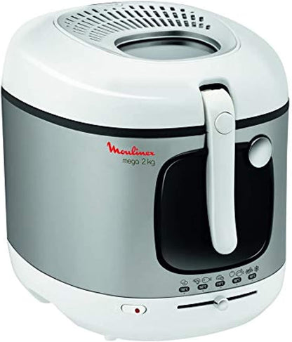 MOULINEX Deep Fryer | Mega | 3 L | Large capacity | Removable Bowl | Autoatic Lid Opening System | Adjustable Thermostat | Viewing Window | Grey | 2 Years Warranty | AM480027