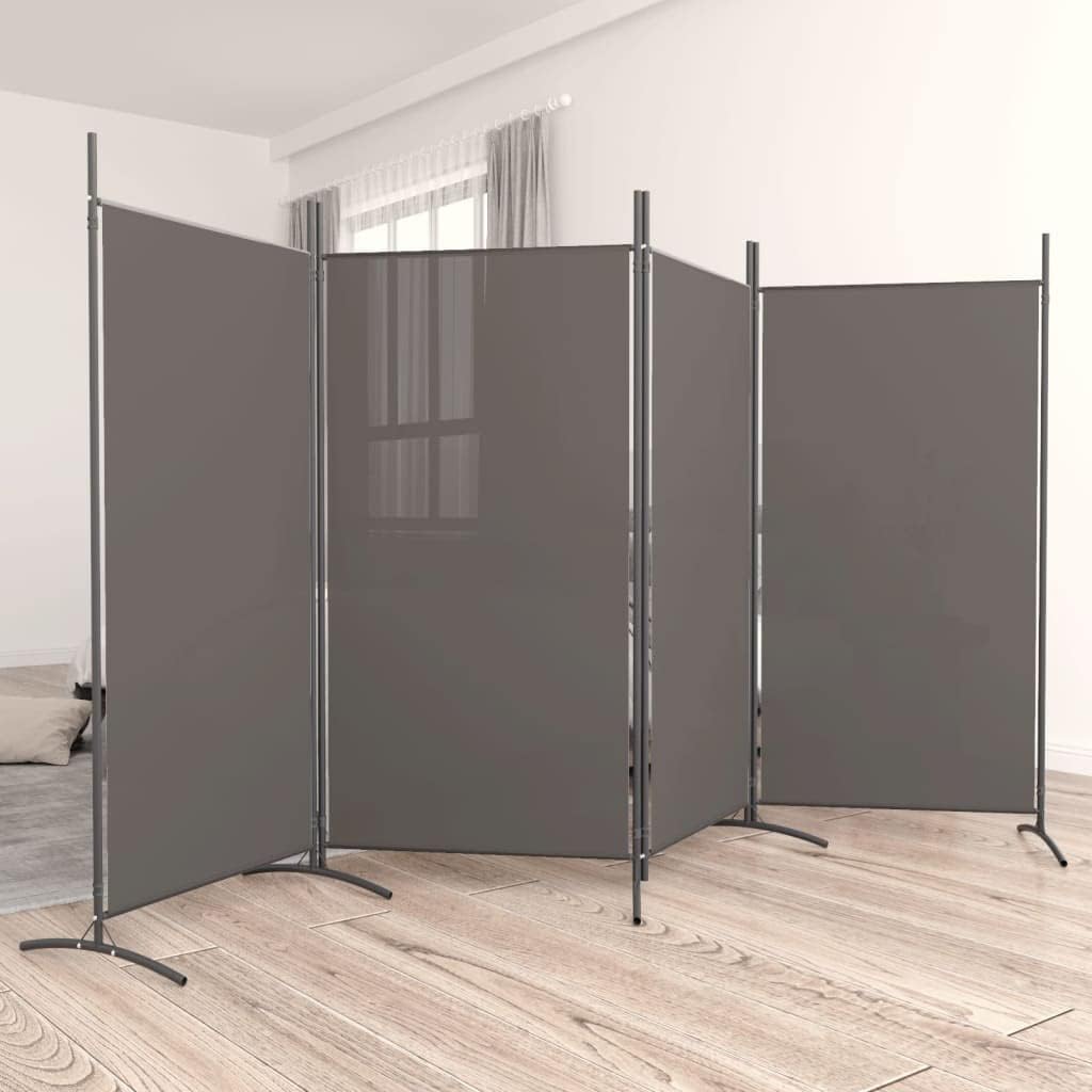 vidaXL 1-Panel Room Divider Folding Panel Screen Movable Partition Privacy Separator Wall Furniture Indoor Bedroom Office Black 175x180 cm