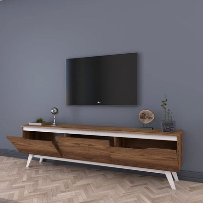 Home Canvas Tv Unit Modern Free Standing Tv Stand 180 cm - Oak