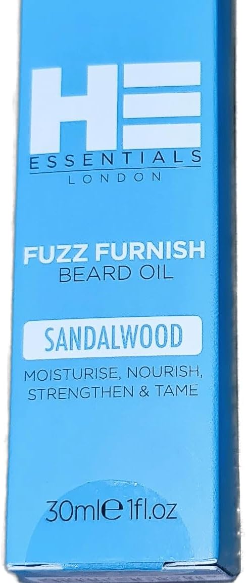 HE Essentials Fuzz Furnish Sandalwood Beard Oil | Perfect Solution for a Well-Groomed, Tamed Beard | Experience Relaxation, Rejuvenation, 30 ML (Sandalwood)