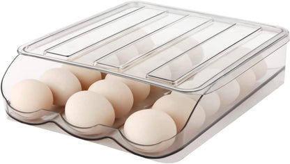 Large Capacity Egg Holder For Refrigerator - Egg Fresh Storage Box for Fridge, Egg Storage Container Organizer Bin, Clear Plastic Storage Container, Egg Storage & Egg Tray (2-layer)