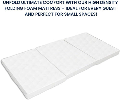 INFINI HOMES Single High Density Foam White Folding Mattress (90W X 180L X 7H)