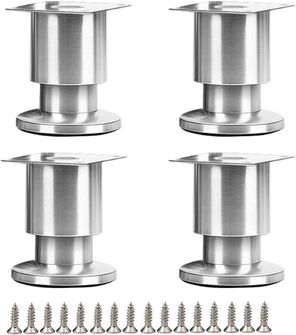 ZZZWL Stainless Steel Furniture Legs,4 Pack Adjustable Heavy Duty Table Sofa Cabinet Leg,Coffee Table TV Cabinet Couch Kitchen Replacement Stand Feet (5.9in)