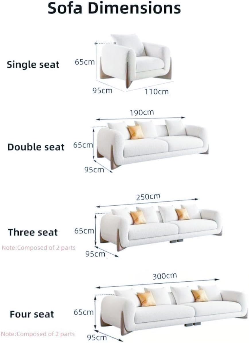 RciDos 1PCS Fleece Fabric Overstuffed Multifunction Classics Sofa set, Wood Furniture for Home Livingroom，Bedroom，Office Without Pillow and Coffee Table (Double seats 1.9m, Beige)