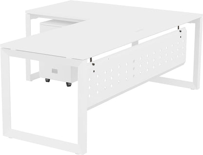 Mahmayi Vorm 136-18 White Modern Workstation Material-Melamine on MDF