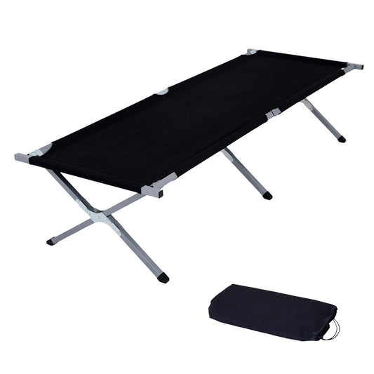 woodandgas outdoors Wood & Gas Folding Camping Bed - Lightweight Portable Steel Frame with Oxford Fabric, 188cm Length, 64cm Width, 42cm Height, 5kg - Perfect for Adventures, Camping, and Hiking