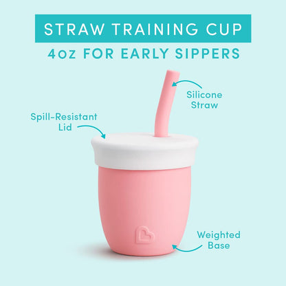 Munchkin C’est Silicone! Open Toddler and Baby Cup for Babies and Toddlers 4 Months+, Ideal Transition Sippy Cup and Suitable Free Flow Sippy Cup for Baby and Toddler weaning, 2oz/60ml, Mint