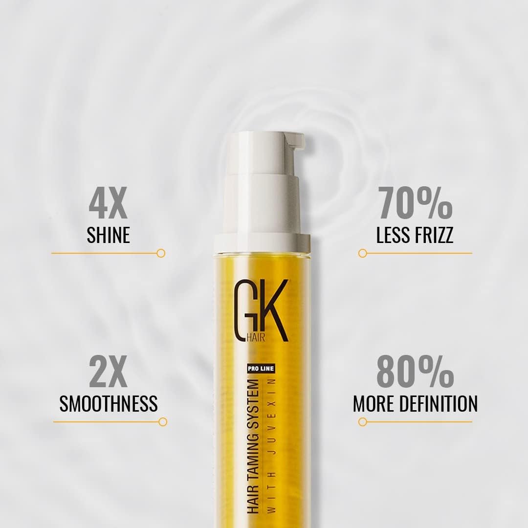 Global Keratin GKHAIR Smoothing Serum (Pack of 1/3.4 fl oz) - 100% Pure Organic Argan Oil | Hydrating Strength Shine Dry Damaged Repair Anti-Frizz Moistures Nourishment