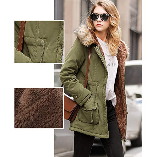 Yudesundo Down Padded Jackets for Women - Parka Winter Wear Overcoat Warm Waist Slim Fit Full Zipped Casual Faux Fur Lined Long Jackets